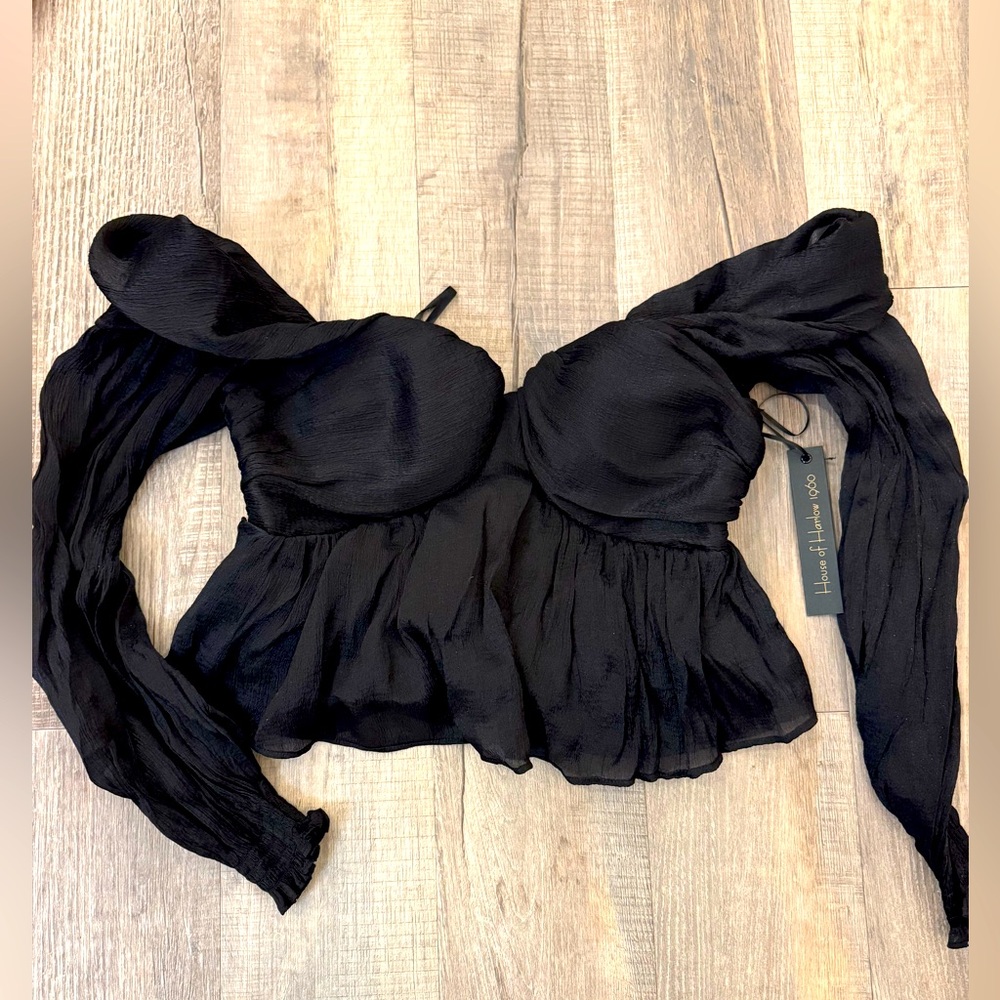 House of Harlow 1960 X Revolve Black off the shoulder top